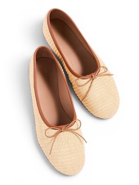 Mansur Gavriel Woven Ballet Flats Raffia Natural 38.5